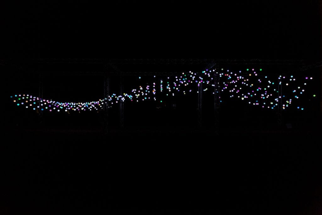 Multicoloured lights in long wave.