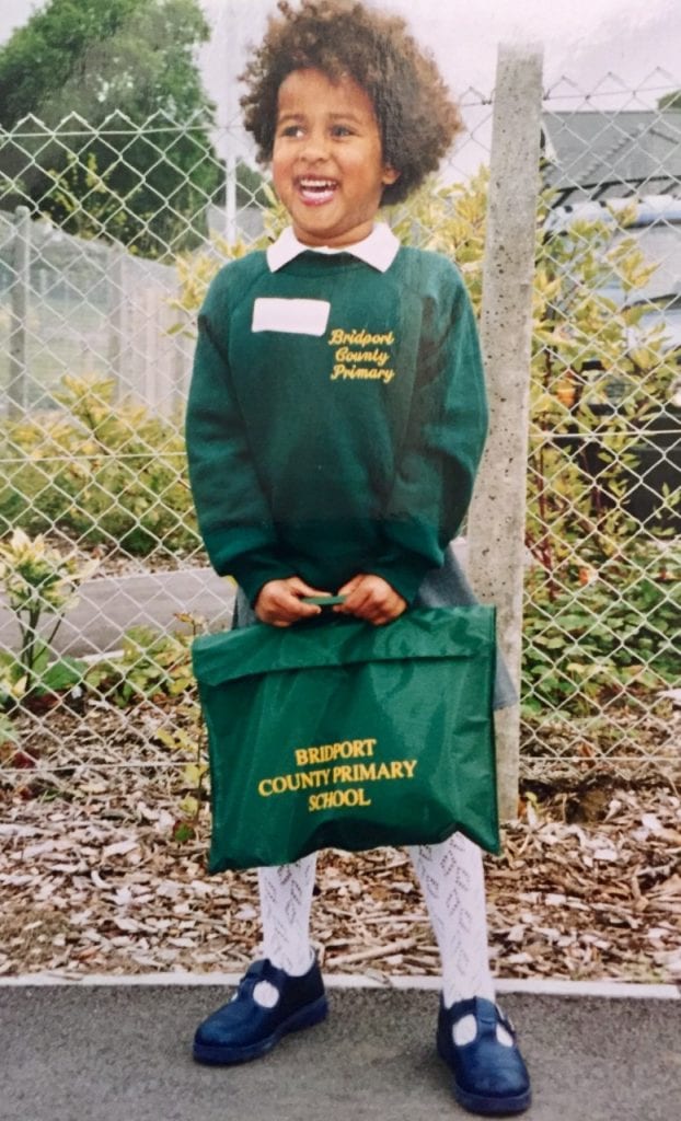 Becca as a child in Bridport