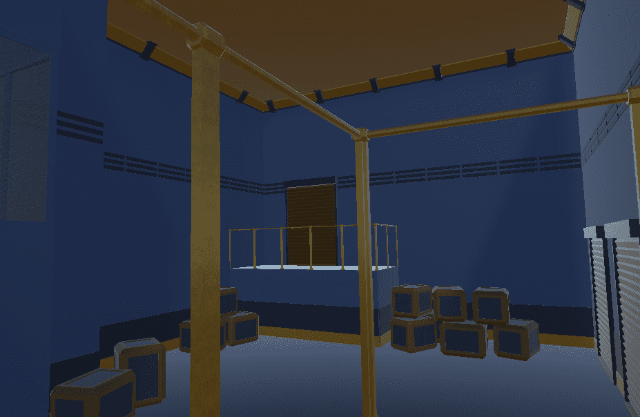 A prototype room created with the test content set