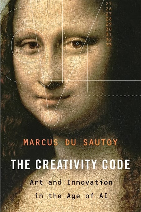 Close of of Mona Lisa with geometric shapes over. Text reads 'the creativity code.'