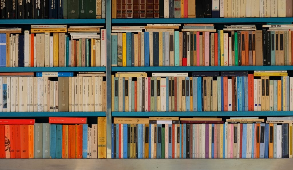 Books on a shelf