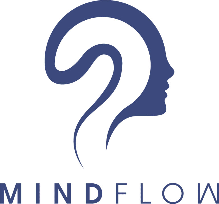 text reads: mindflow, underneath an outline of a head profile