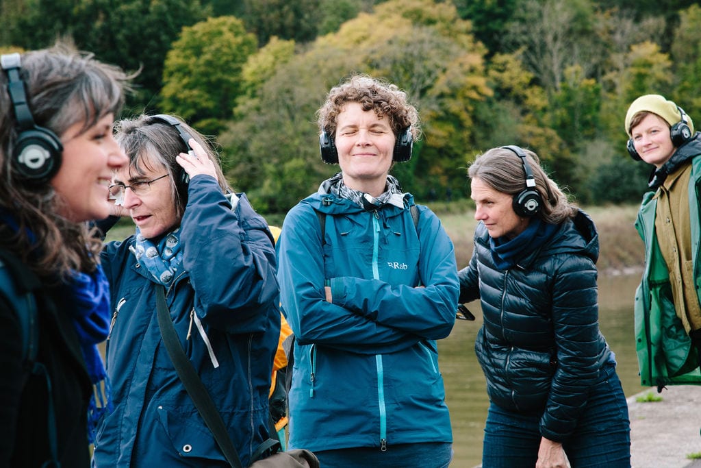 Deep Listening Walk by Kathy Hinde at Avon Gorge for Control Shift Festival, 2020. Photo by Ibi Feher